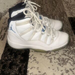 Jordan 11 retro legend blue Kids White and Light Blue High-Top Sneakers